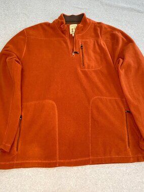 Gh Bass Earth  3/4 Zip Very Warm Fleece Zip Pockets Men's Size XXL